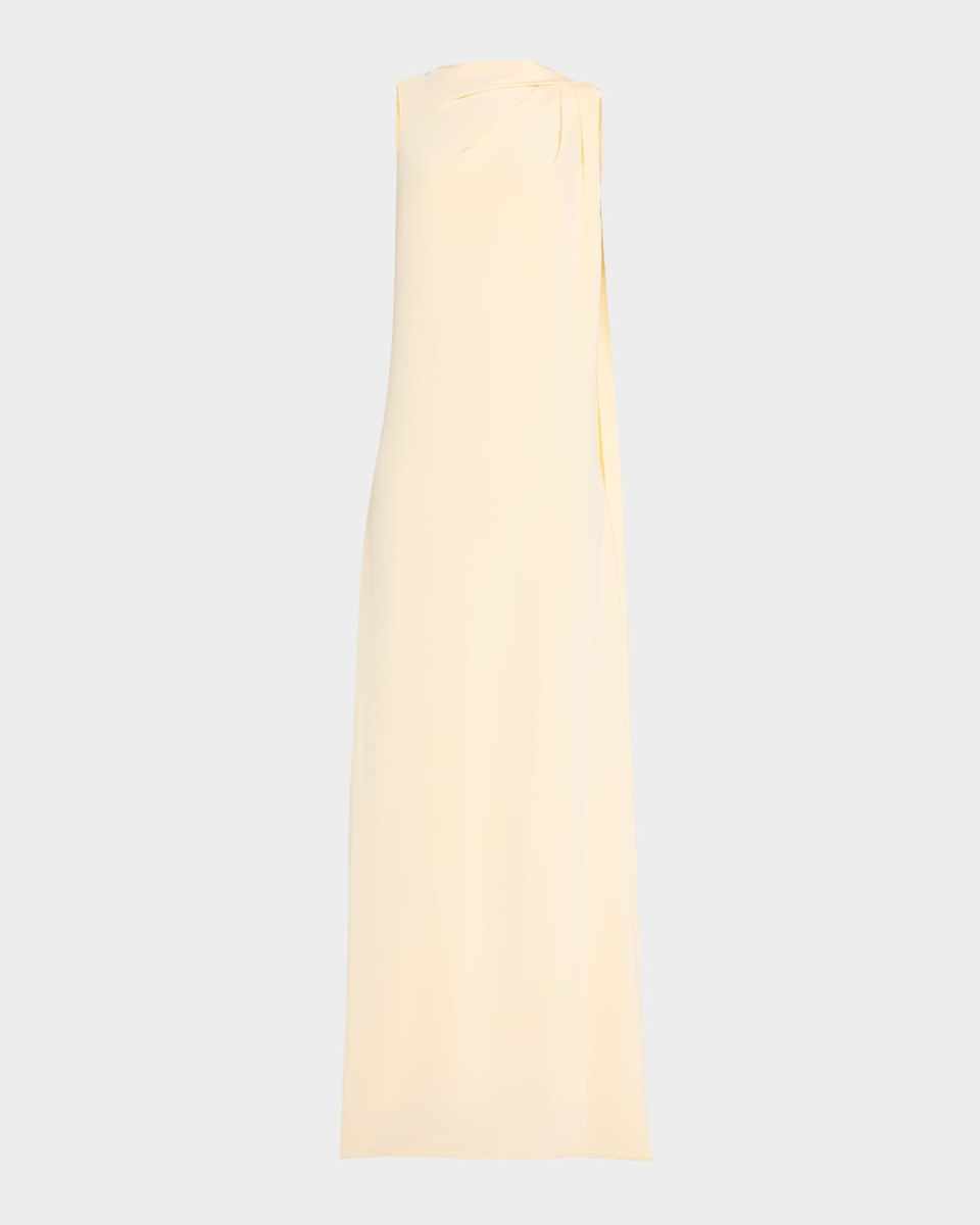 Draped Shoulder Cape Caftan Gown